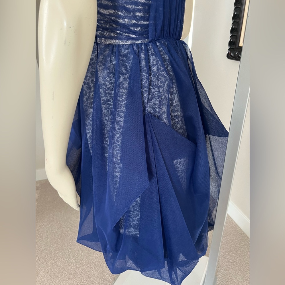 BCBGMAXAZRIA Dark Cobalt “Roe” One-Shoulder Dress | Size 2 | New Without Tags - Picture 11 of 15